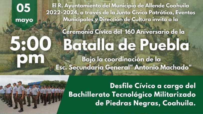 Invita Pepe Díaz al desfile cívico militar del 5 de mayo