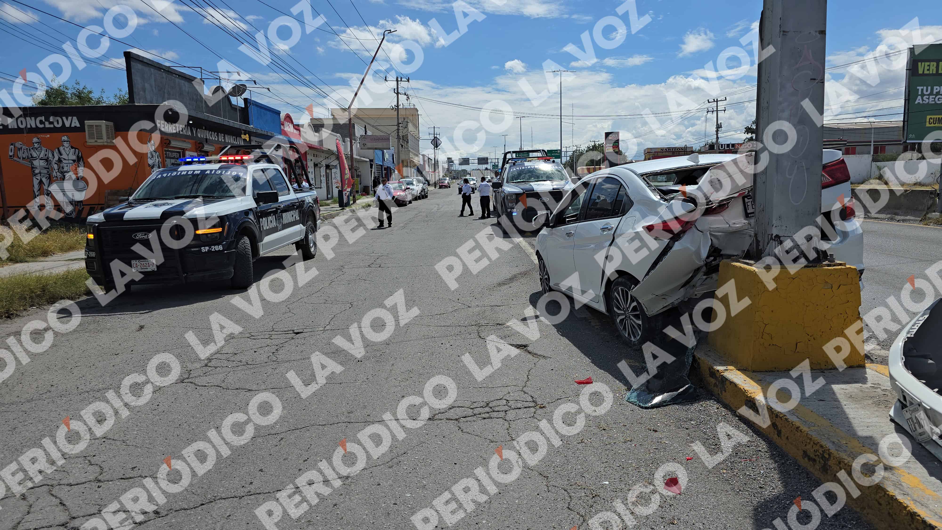Accidente en puente elevado de Monclova