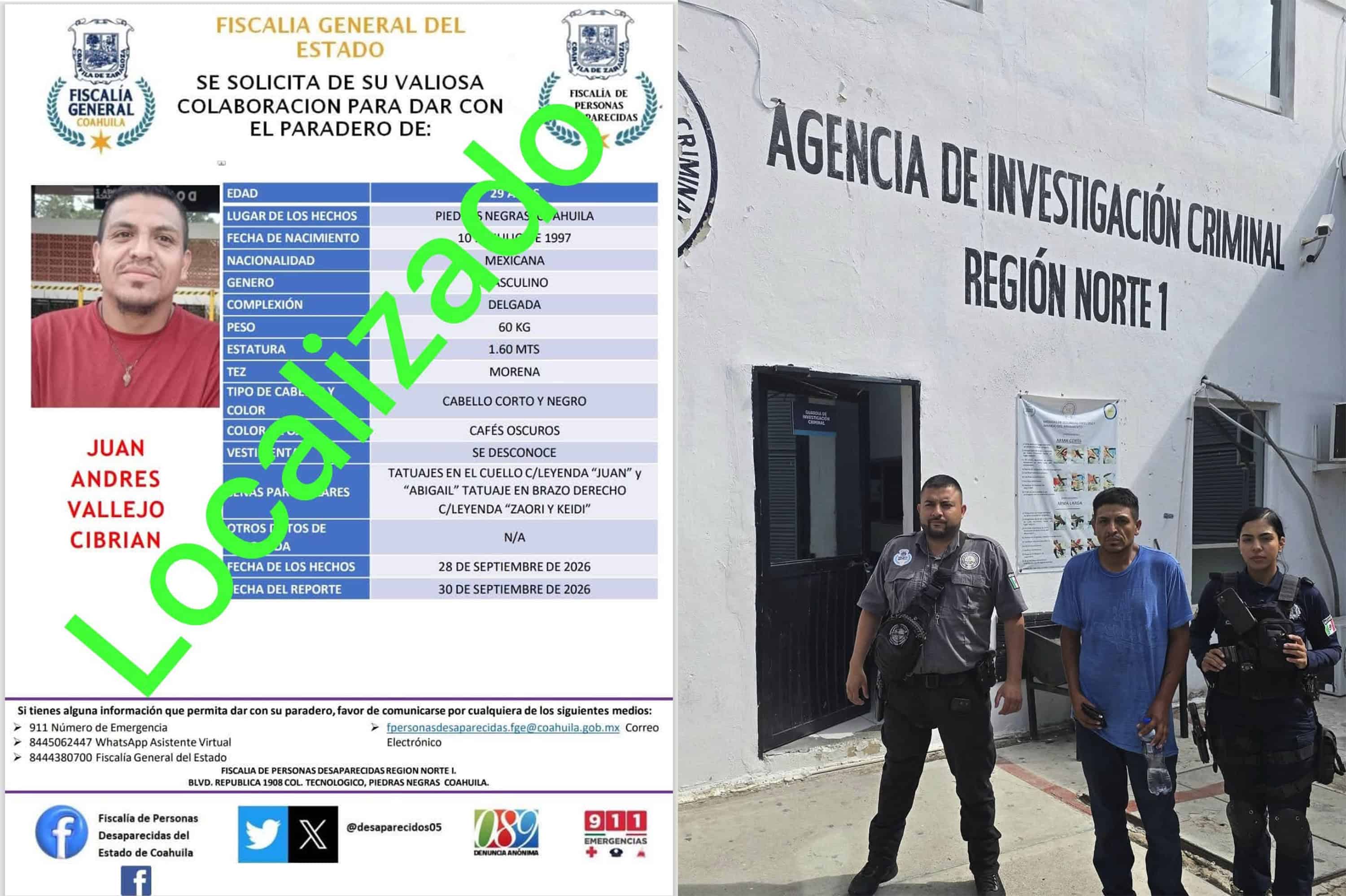 Localizan con vida a joven desaparecido en Piedras Negras; estaba en Zaragoza