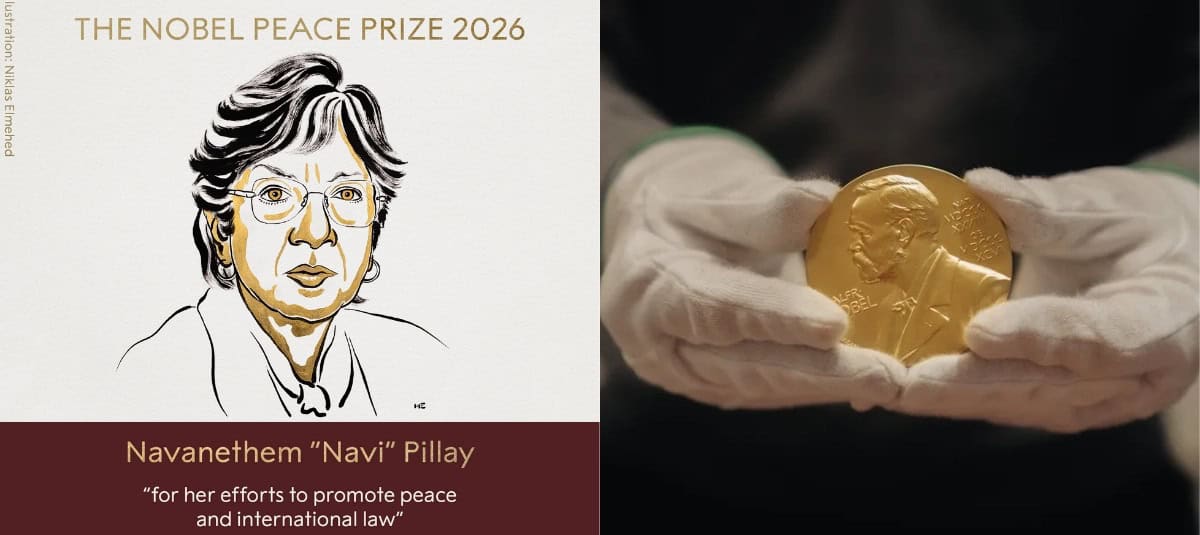 Navi Pillay recibe el Premio Nobel de la Paz 2026 por su lucha en derechos humanos