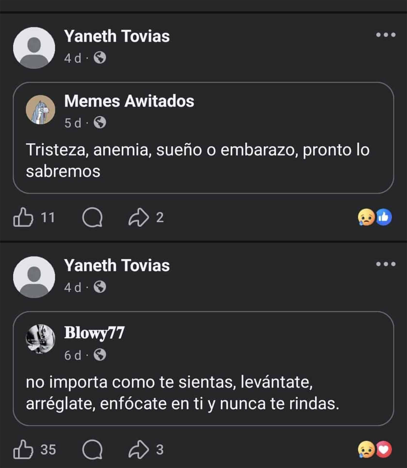 Detr&aacute;s de las frases de Yaneth en Facebook, una tristeza que necesitaba ser escuchada
