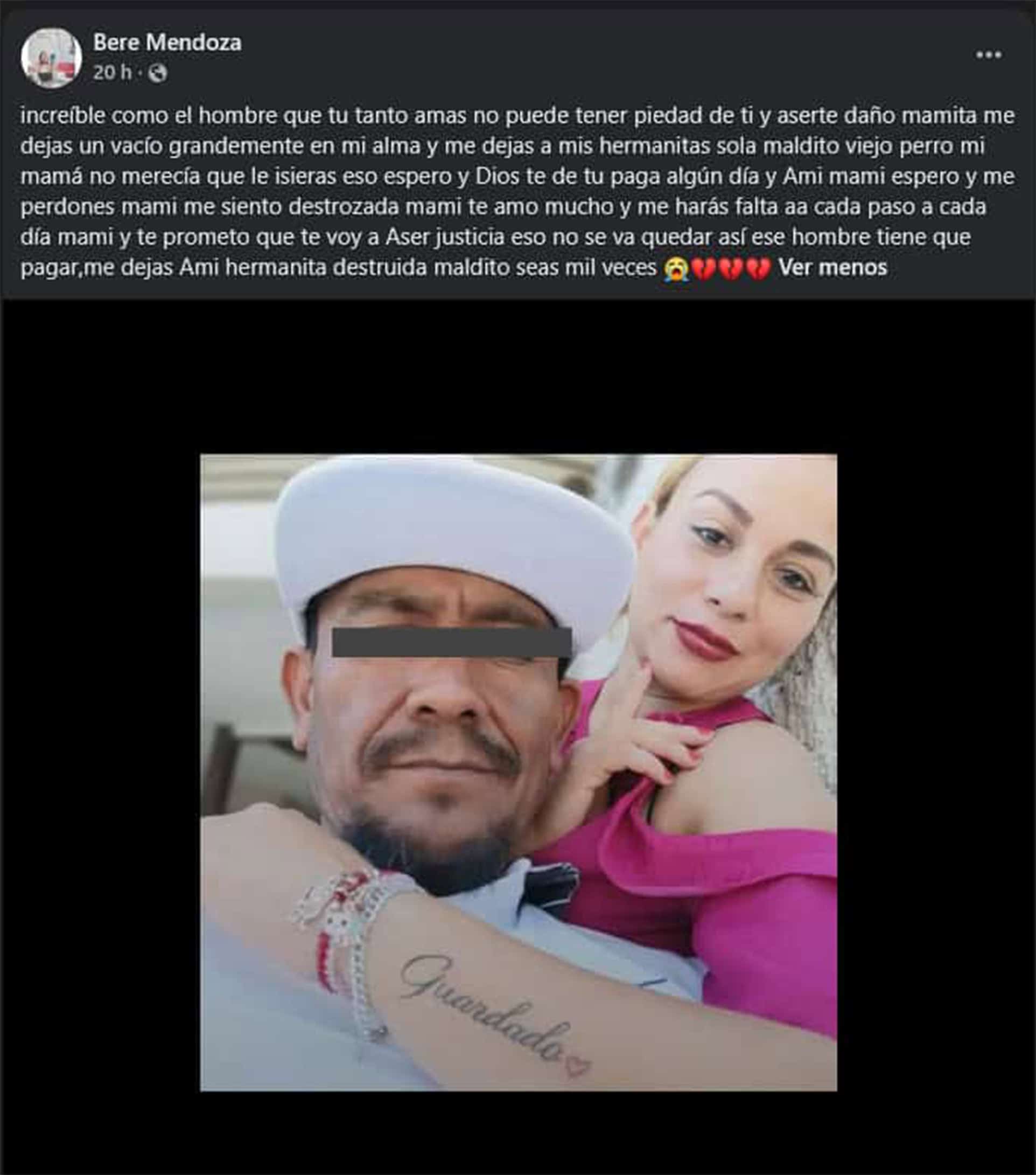 "&iexcl;Te voy a hacer justicia, mam&aacute;!": hija despide a Karla Hern&aacute;ndez y exige castigo
