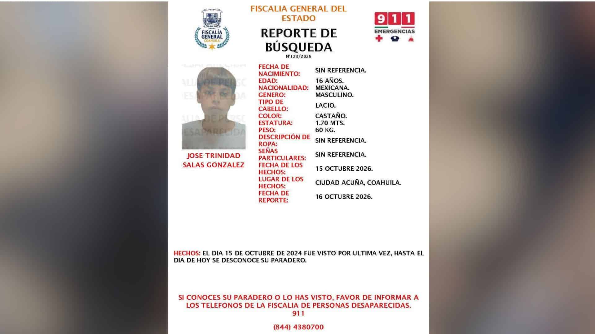 Escapa adolescente Jos&eacute; Trinidad de albergue en Acu&ntilde;a