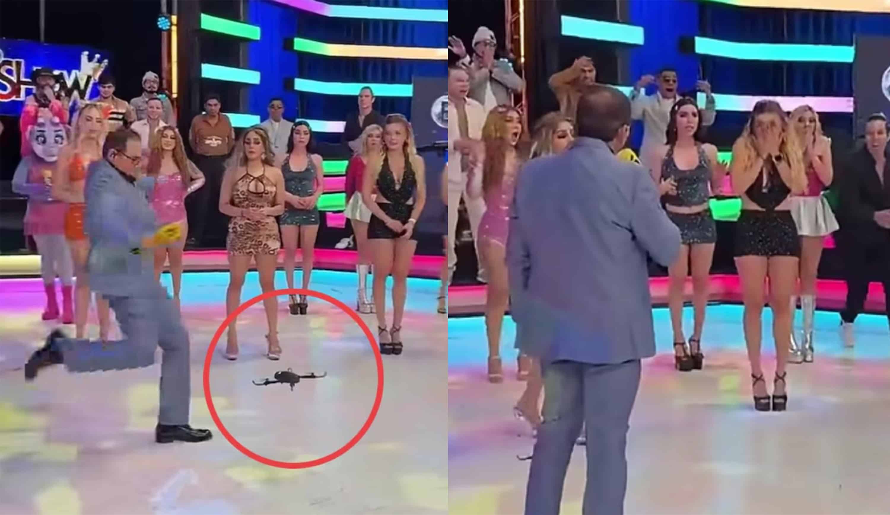 Chavana patea un dron en plena transmisi&oacute;n y golpea a Isabella Rojas en el rostro
